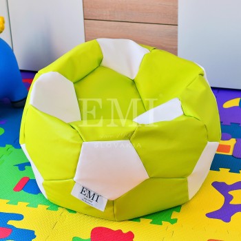 Sedací vak fotbalový míč malý limetkovo-bílý EMI