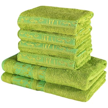 Sada zelených bambusových osušek a ručníků EMI